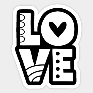 White Love Letters Sticker